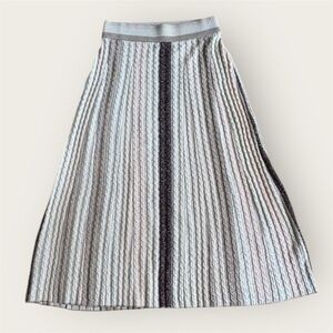 & other stories | Paris atelier brown cream gold cableknit skirt elastic waist S